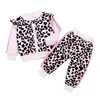 Completi di abbigliamento Primavera Autunno Nato Infantil Toddler Kid Neonate Leopard Pullover Coat + Pants 2PCS Set Abbigliamento Outfit