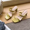 Slippers Women Luxury Fashion Genuine Leather Brand Mules Open Toe Slip On High Heel Dress Shoes Outdoor Slides