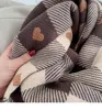 S2634 New Winter Women's Plaid Scarf Heart Tassels Soft Knitted Double Face Patchwork Color Neck Warm Scaves