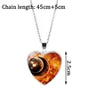 Glass Cabochon Heart Pendant Necklaces Universe Star Moon Necklace Women kids Fashion Jewelry Gift Will and Sandy