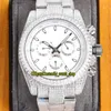 Eternity Klockor RRF Anpassad version 116509 116576 116519 SA7750 Kronografi Automatisk Silver Dial Iced Out Mens Watch 904L Steel Diamonds Case och armband 116599