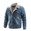 Dimusi Winer Mens Denim Ceket Trendy Moda Polar Sıcak Denim Ceket Erkek Bombacı Rüzgarlık Kovboy Mont Giyim Y1122