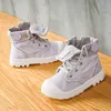 Wiosna Jesień Nowe Dzieci Trampki High Children's Canvas Buty Boys and Girls Child Baby Martin Buty Casual Wojskowe buty 210306