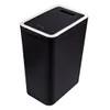 8L Pressing Type Trash Can Household Garbage with Lid for Home Office Bedroom Kitchen Waste Bin Black Y200429