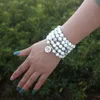 108 Mala Pärlor Armband Kvinnor HowLite Natursten med Lotus Om Buddha Charm Yoga Smycken