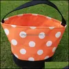 Altre forniture per feste festive Giardino domesticoSecchio di Halloween Pipistrello a pois Borsa da collezione di caramelle in poliestere a strisce Dolcetto o scherzetto di Halloween Pum