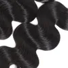9A Brazilian Body Wave Hårbuntar Obearbetade Virgin Human Hair Extensions Naturlig Svart Färg