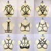 Harajuku Punk Czarny pas 90. Rave Wear Tops Bondage Bielizna damska Gothic Body Wiązka Fetysz Burlesque Gorset Cage Bra