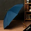 BUSINESS RAIN Wind Proof Ombrello in legno con manico lungo Rinforzato contro vento e pioggia Ombrello COMPLETAMENTE AUTOMATICO 210721