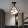 Modern minimalist creative diamond iron ceiling light porch aisle living room balcony lamp