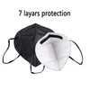 Masque de protection noir adulte à 7 couches masques jetables respirants anti-poussière livraison gratuite