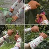 1 par de guantes de jardinería con estampado floral Guante de manga larga de cuero sintético Manopla de limpieza antideslizante para el hogar 210622