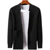 Herrtröjor Höst Mode Sticka Soild Color Cardigan Jacket Män Koreanska Coat Kläder Designer Sweter de Hombre