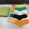 Hot Sell Women Men Socks Accessories High Quality Fashion Breathable Cotton Sock Summer Outdoor Unisex Letter Printing Soft Rainbow Stocking