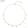 ANDYWEN 925 Sterling Silber Gold Mehrere Münzen Anhänger Charme Choker Halskette Kette Frauen Europäischen Luxus Mode Edlen Schmuck 210721