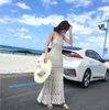 Casual Dresses 2021 Seaside Vacation Women's Halter Fishtail Dress Sexy Lace Bali Beach Straps Backless