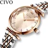 CIVO Luxo Cristal Relógio Mulheres Impermeável Rose Gold Steel Strap Ladies Wrist Watches Top Marca Pulseira Relógio Relogio Feminino 210310