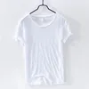 Summer Pure Cotton T-shirt för män o-hals Solid Color Casual Thin T Shirt Basic Tees Plus Size Male Kort ärm Toppar Kläder 220224