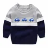 Boys Crew Neck Sweaters Barnens stickar är alla bomull 210308