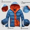 Мужская зимняя водонепроницаемая куртка 2021 новая мода с капюшоном Parka теплые толстые конфеты цветные комбинты на молнии тактические армии мужские куртки X0621