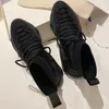 Calzini stringati da donna scarpe in pelle scamosciata lavorata a maglia nera B-Bold sneakers alte da uomo invernali con suola spessa, tendenza della moda, designer selvaggio, modelli da uomo e da donna di alta qualità