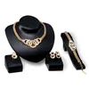 Örhängen Halsband Guld Vintage Smycken Satser Afrikanska Bead Beads Statement Armband Ring Kvinnor Bröllopsfesttillbehör
