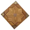 Goden Yellow Brass and burma teak hardwood flooring parquet tile engineered timber marquetry medallion inlay home decor background wall rugs
