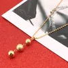Bordado banhado a ouro pingente colar de bola redonda jóias para mulheres África Árabe Ethiopian jóias