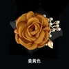 Pins, Broschen Koreanische High-End-Stoff Blumen Brosche Elegante Perlenpullover Anzug Kragen Pins Luxus Schmuck für Frauen Zubehör
