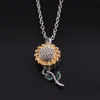 Wholesale golden sunflower cremation necklace, ashes pendant, to commemorate the deceased family or pet-forever in my heart