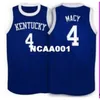 Vintage 21ss #4 KENTUCKY WILDCATS KYLE MACY BLUE College jersey Taglia S-4XL o personalizzato qualsiasi nome o numero jersey
