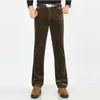 Pantalon de velours côtelé d'automne d'hiver hommes pantalons décontractés d'affaires lâche élastique pantalon coupe droite mâle velours côtelé pantalon rouge plus taille 42 210616