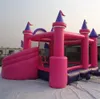 4x4m Pink PVC Батуты надувные надувные надувные замок Коммерческий всплывающий ролик на обручальный домик со слайдом на корабле