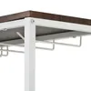 TopMax Aktualisiert Industrial Modern 5-Tier-Bäcker-Rack, stehender Bar-Weinregal-Tisch mit Glasscup-Halterhouren, Metallbuch-Regal an449J