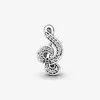 Oryginalne 925 Sterling Silver Treble Clef Music Charms Fit Oryginalny Europejski Charm Bransoletka Moda Kobiety Zaręczyny Akcesoria Biżuteria