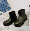 Bottes de pluie de marque de créateur femmes bout rond imperméable à l'eau chaude cheville Botas femme hiver couleur bonbon bottes de neige chaussures à plate-forme dans la boîte