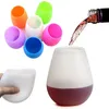 Bicchiere da vino in silicone Bottiglia di vino rosso portatile Eco-friendly Anti-caduta Anti-skid Tazza d'acqua Pieghevole Contenitore di birra colorato WLL406