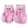 1 pair =2 pieces DHL 18 Styles Plush Teddy Bear Party Favor House Slippers Brown Women Home Indoor Soft Anti-slip Faux Fur Cute Fluffy Pink