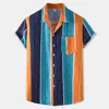 남자 하와이안 셔츠 반소매 탑 남성 비치웨어 셔츠 캐주얼 인쇄 비치 망 블라우스 하와이 셔츠