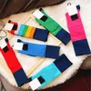 Красочные буква высокие носки с тегом 6 цветов Женщины буквы хип-хоп коленного носка для подарочной вечеринки высочайшего качества