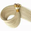Hand Tied Weft Hair Extensions 100% Virgin Human Hair Straight 613# 100g/pcs Invisible indian Blonde Sew in Bundles Handmade