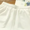 Белые шорты мужчины японские стиль полиэстер работает спортивные шорты для мужчин вскользь летняя эластичная талия твердые шорты печатная одежда x0628