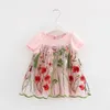 Princess Baby платья для девочек Летние хлопчатобумажные детские платья Цветок малышей для девочек одежда 1-й день рождения платье TUTU Vestidos Q0716