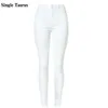 Taille haute Femmes Jeans Mode Blanc Élastique Push Up Sexy Slim Denim Crayon Pantalon Stretch Maigre Dame Pantalon Pantalon Femme 210922