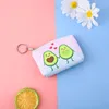 Dzieci małe torebki i posiadacze PU Leather Cute Cartoon Animal Fruit Print Moneta Money Card Portfel Etui Słuchawki Blue Torby