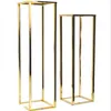 Party Decoration Shiny Gold-Plated Wedding Centerpiece Backdrop Tall Metal Iron Geometric Flower Stands Yudao1574