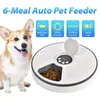 Round Automatyczny podajnik zwierząt domowych Dozownik żywności dla psów Koty Małe Animal Funkcje Alarmy dystrybucyjne Zaprogramowane Przystawki Pet Pet Y200922