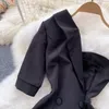 Mini robe noire Sexy pour femmes, asymétrique épaule dénudée irrégulière, Double boutonnage, manches courtes, taille haute, Slim, été, 2022