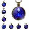 12 Constellation Pendant Necklaces Leo Pisces Libra Glass Dome Neutral Fashion Necklace