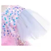 Sequins Baby Girl Cake Dress Flower Colorful Tiered Gauze Flare Sleeve Princess for Wedding Party Kids Clothes 1-6Y D0097 210610